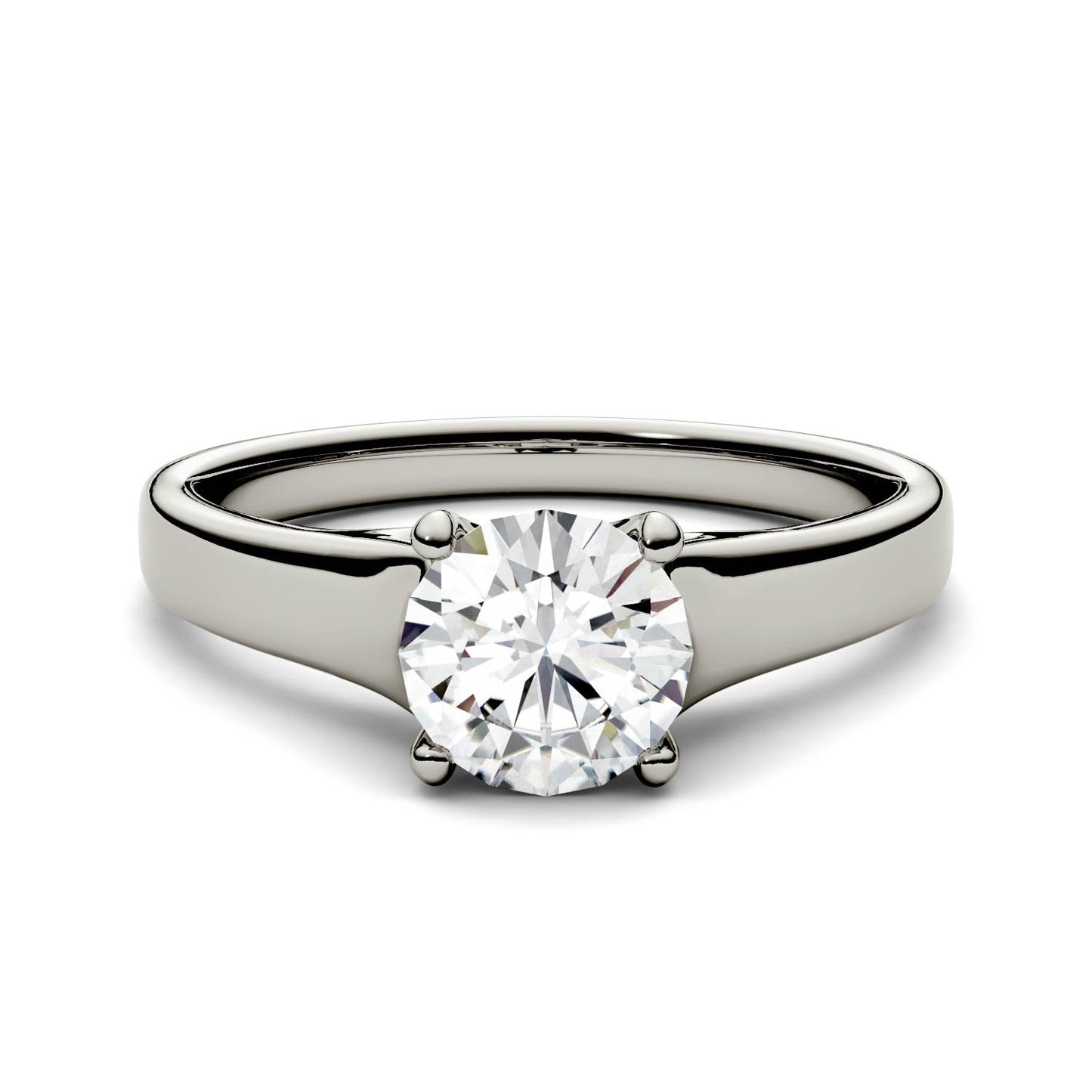 1.00 CTW Moissanite Round Solitaire Ring