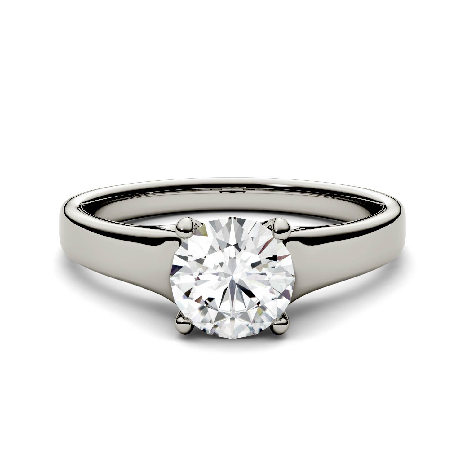 1.00 CTW Moissanite Round Solitaire Ring