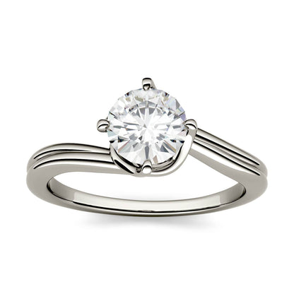 Moissanite Gold Solitaire Engagement Ring