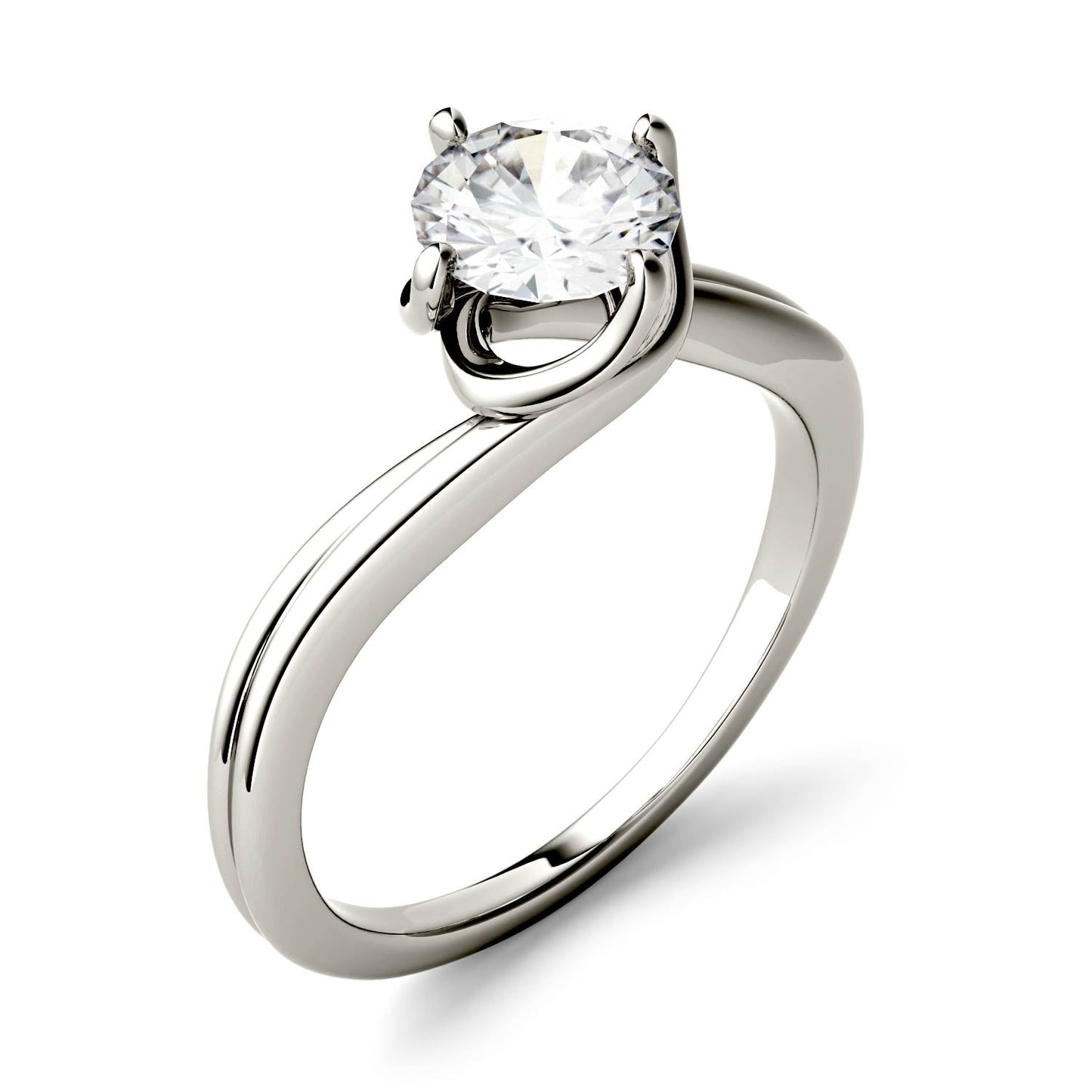 Moissanite Gold Solitaire Engagement Ring