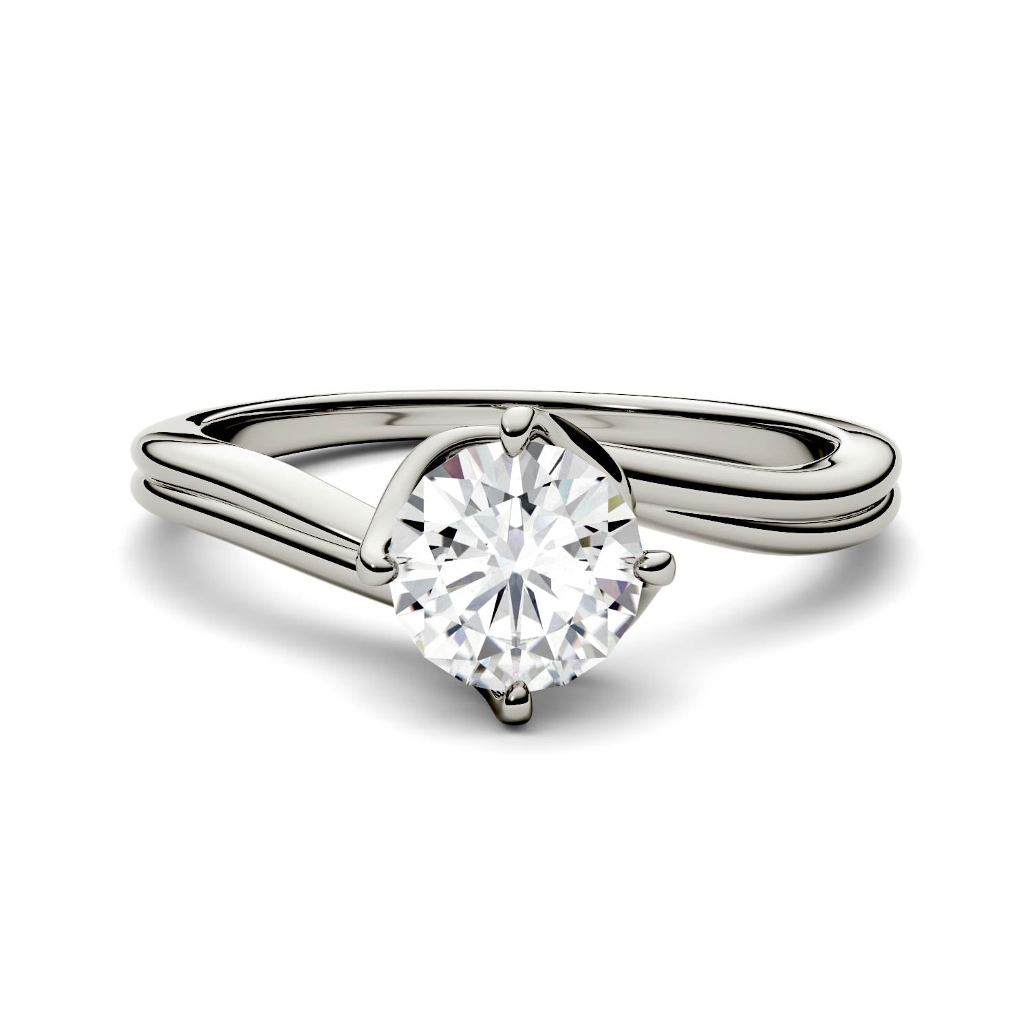 Moissanite Gold Solitaire Engagement Ring