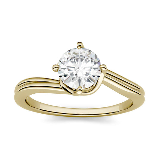 Moissanite Gold Solitaire Engagement Ring