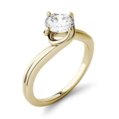 Moissanite Gold Solitaire Engagement Ring