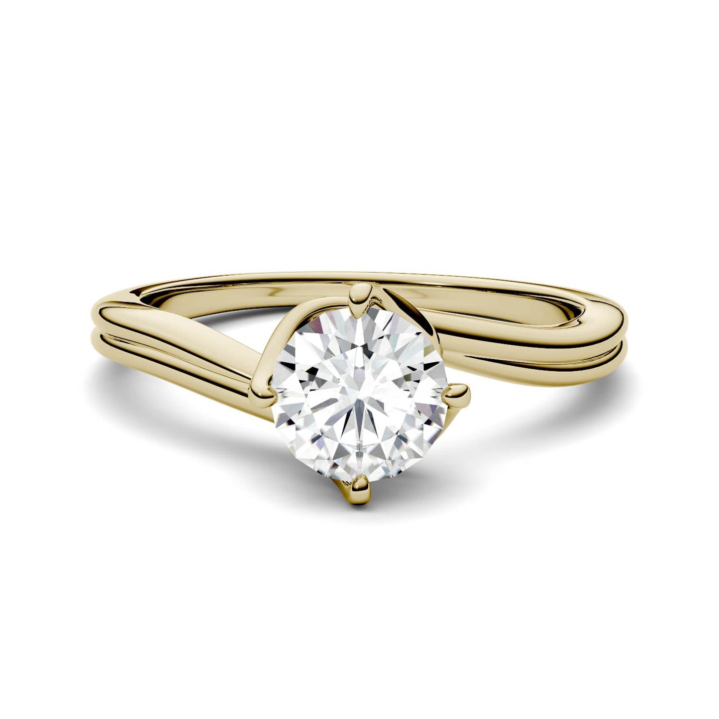 Moissanite Gold Solitaire Engagement Ring