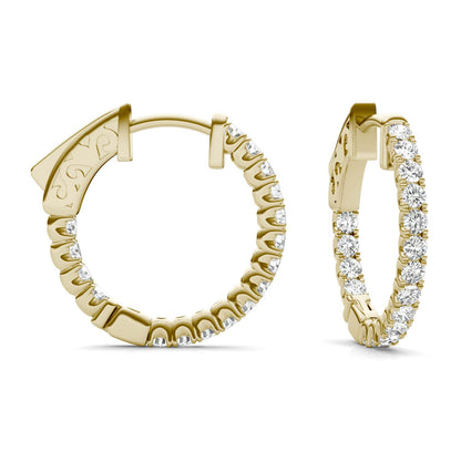 0.68CT Moissanite Inside-Out Hoop Earrings