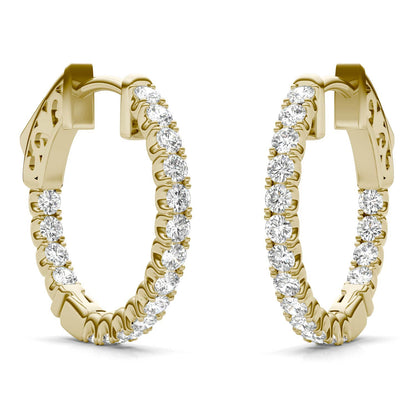 0.68CT Moissanite Inside-Out Hoop Earrings