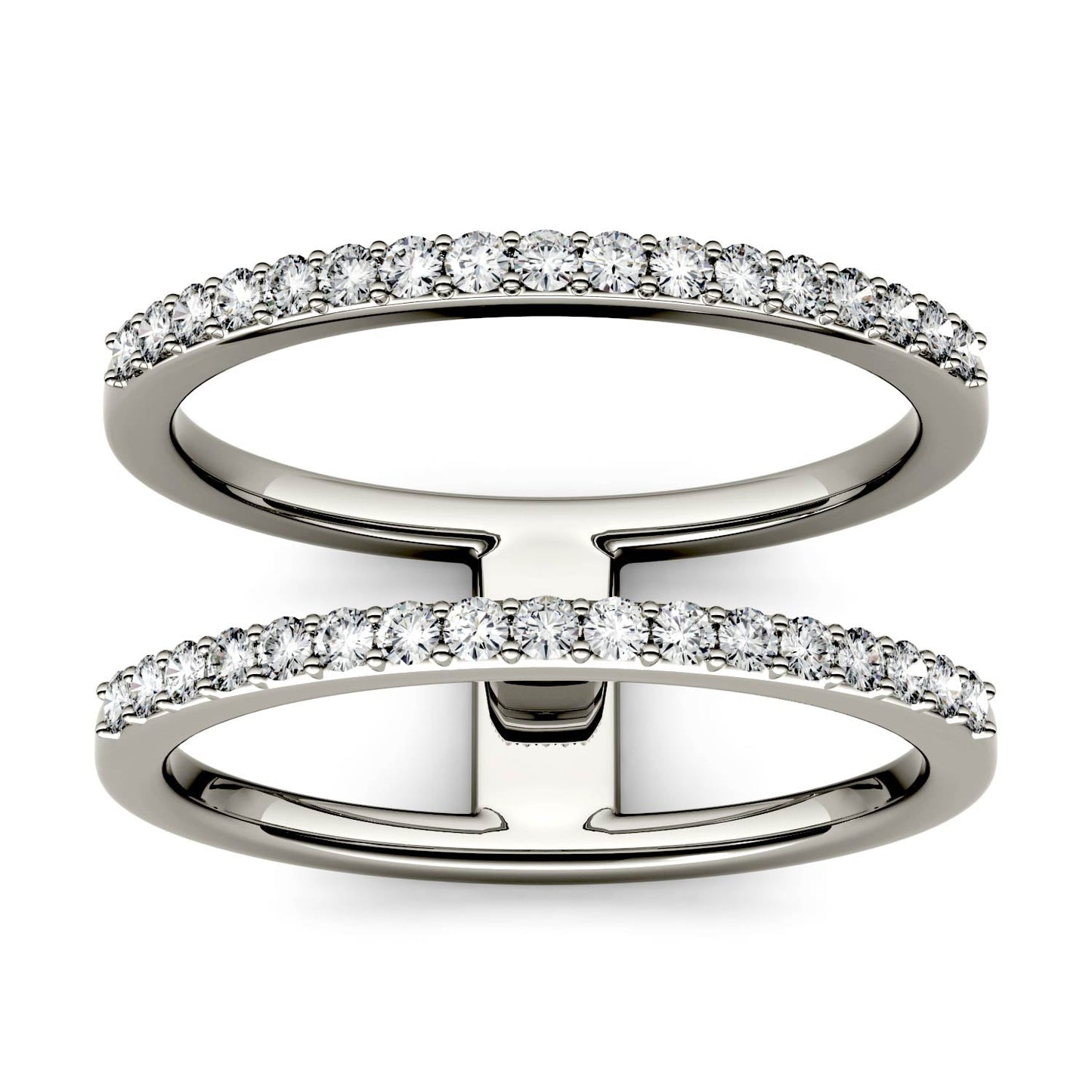 0.34 CTW Moissanite Double Row Ring