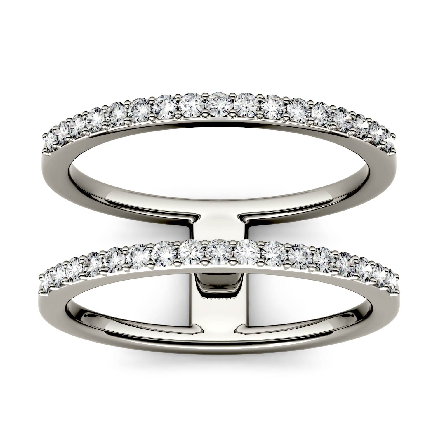 0.34 CTW Moissanite Double Row Ring