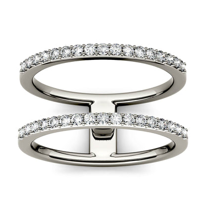 0.34 CTW Moissanite Double Row Ring