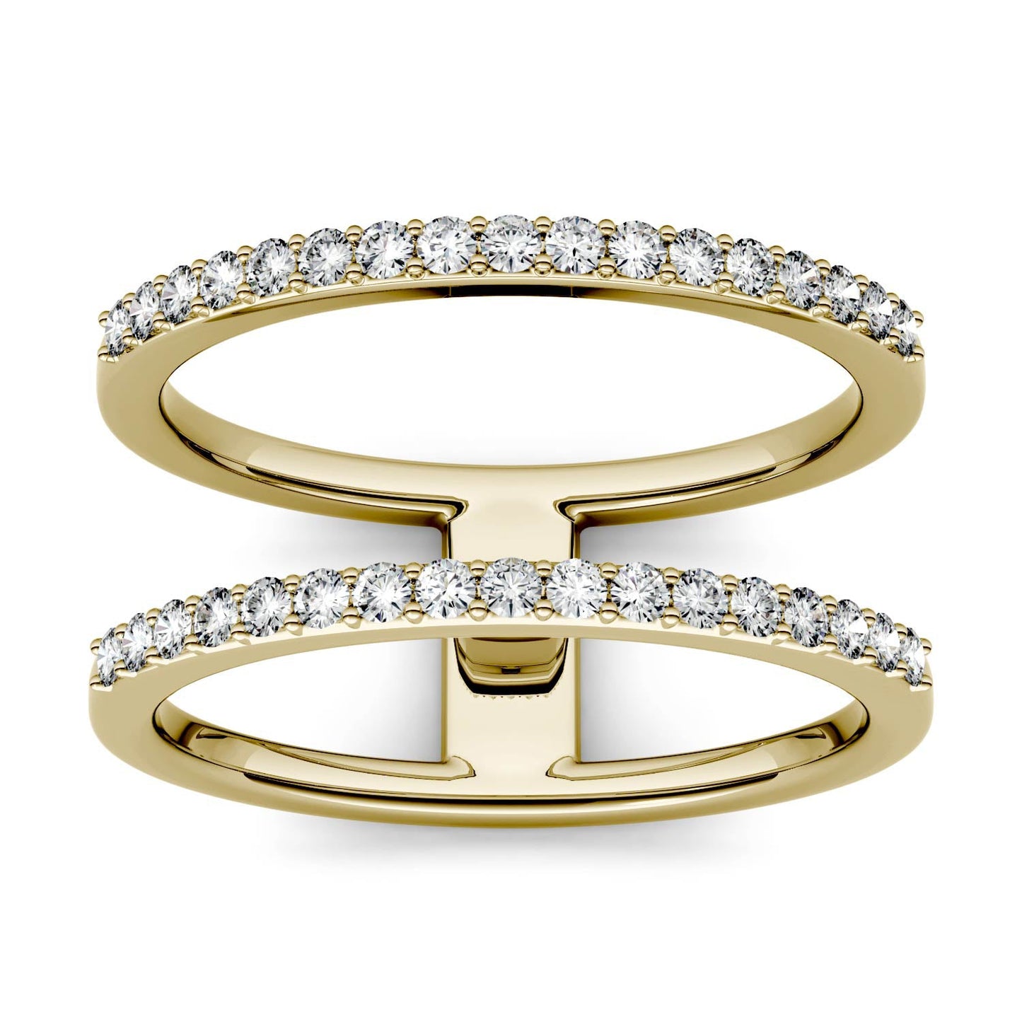 0.34 CTW Moissanite Double Row Ring