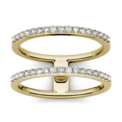 0.34 CTW Moissanite Double Row Ring