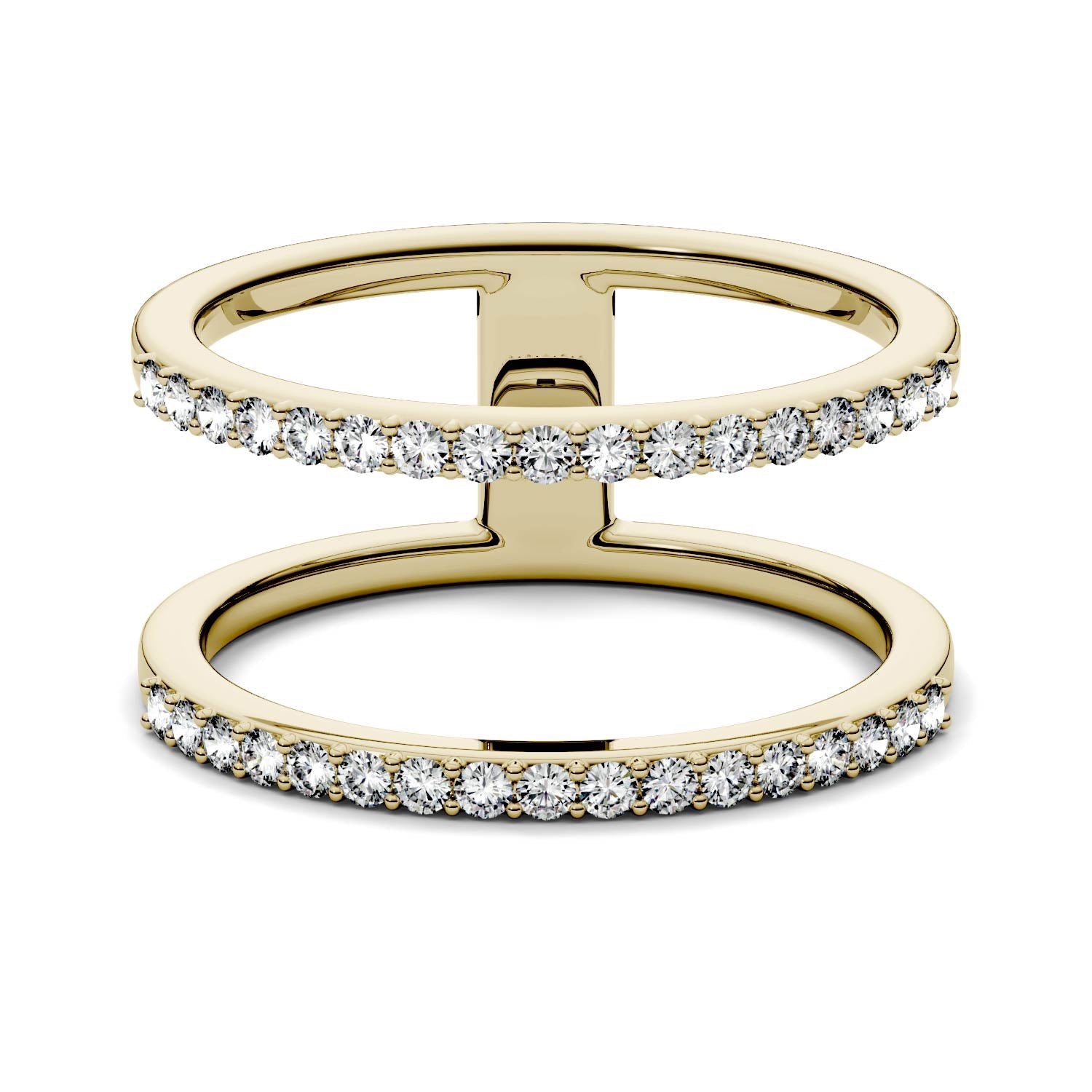 0.34 CTW Moissanite Double Row Ring