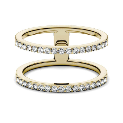 0.34 CTW Moissanite Double Row Ring