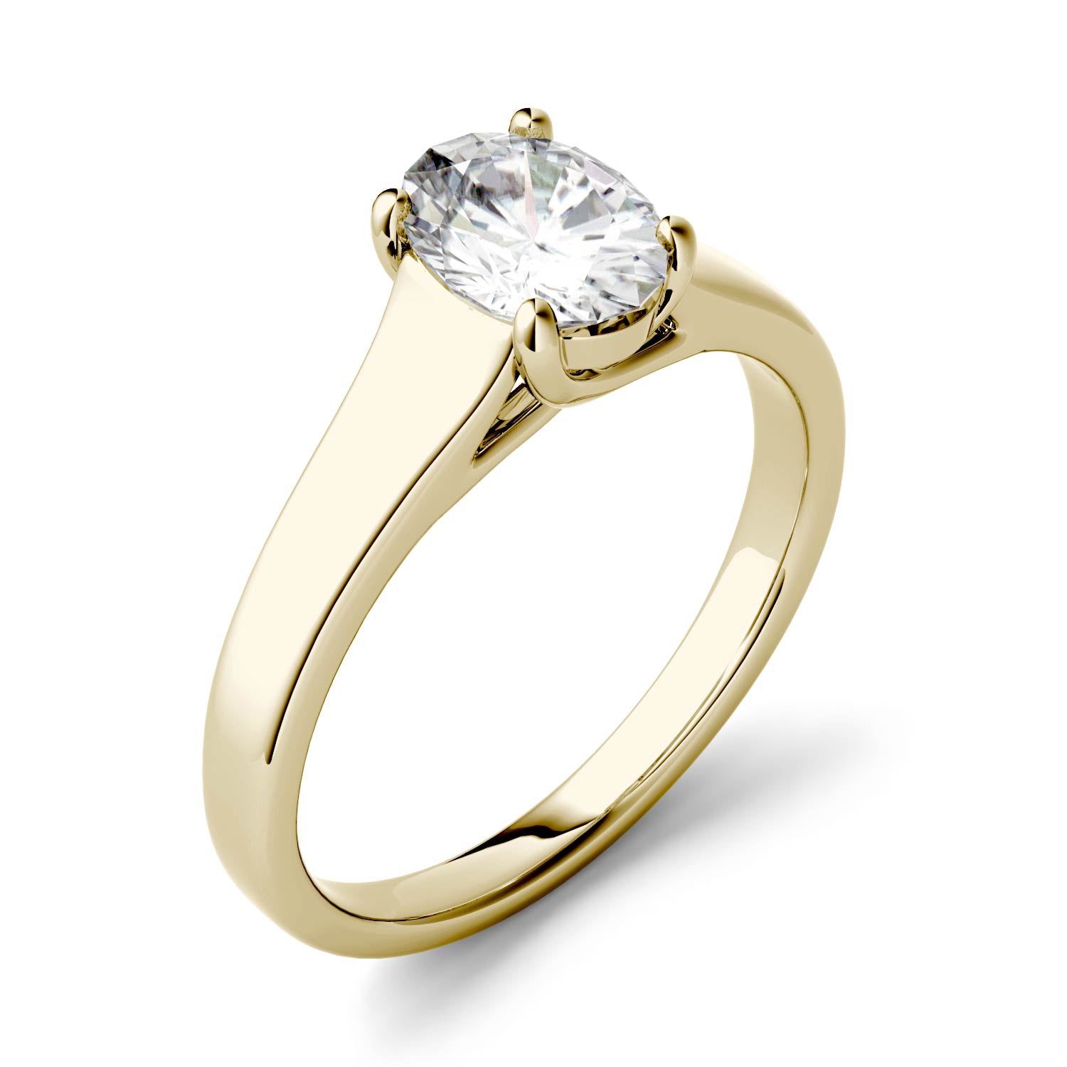 1.50 CTW DEW Oval Moissanite Solitaire Ring