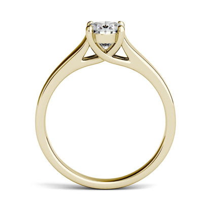 1.50 CTW DEW Oval Moissanite Solitaire Ring