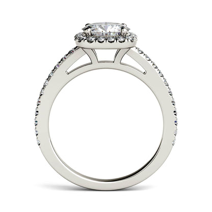 Moissanite White Gold Halo Ring