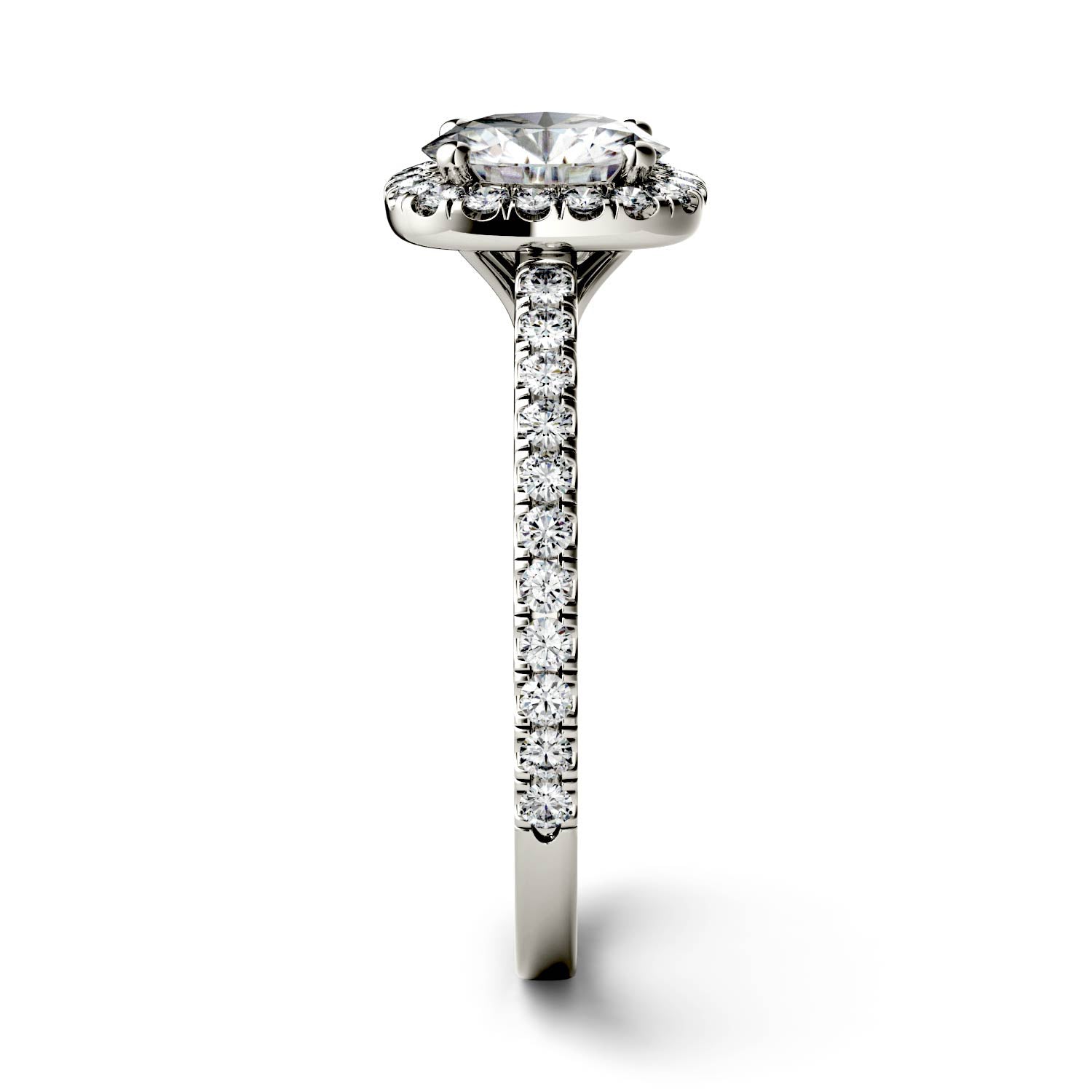 Moissanite White Gold Halo Ring