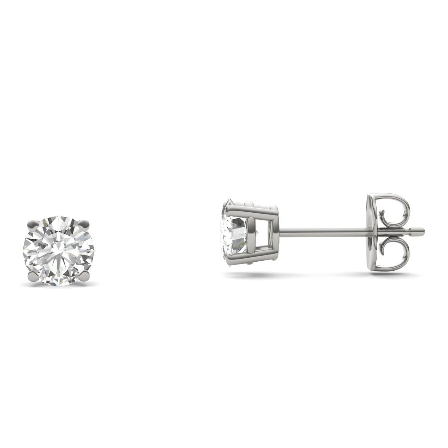 1.00 CTW Moissanite Platinum Earrings