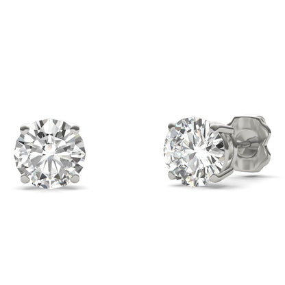 2.00 CTW Round Moissanite Platinum Earrings