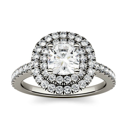 1.77 CTW Moissanite Halo Ring