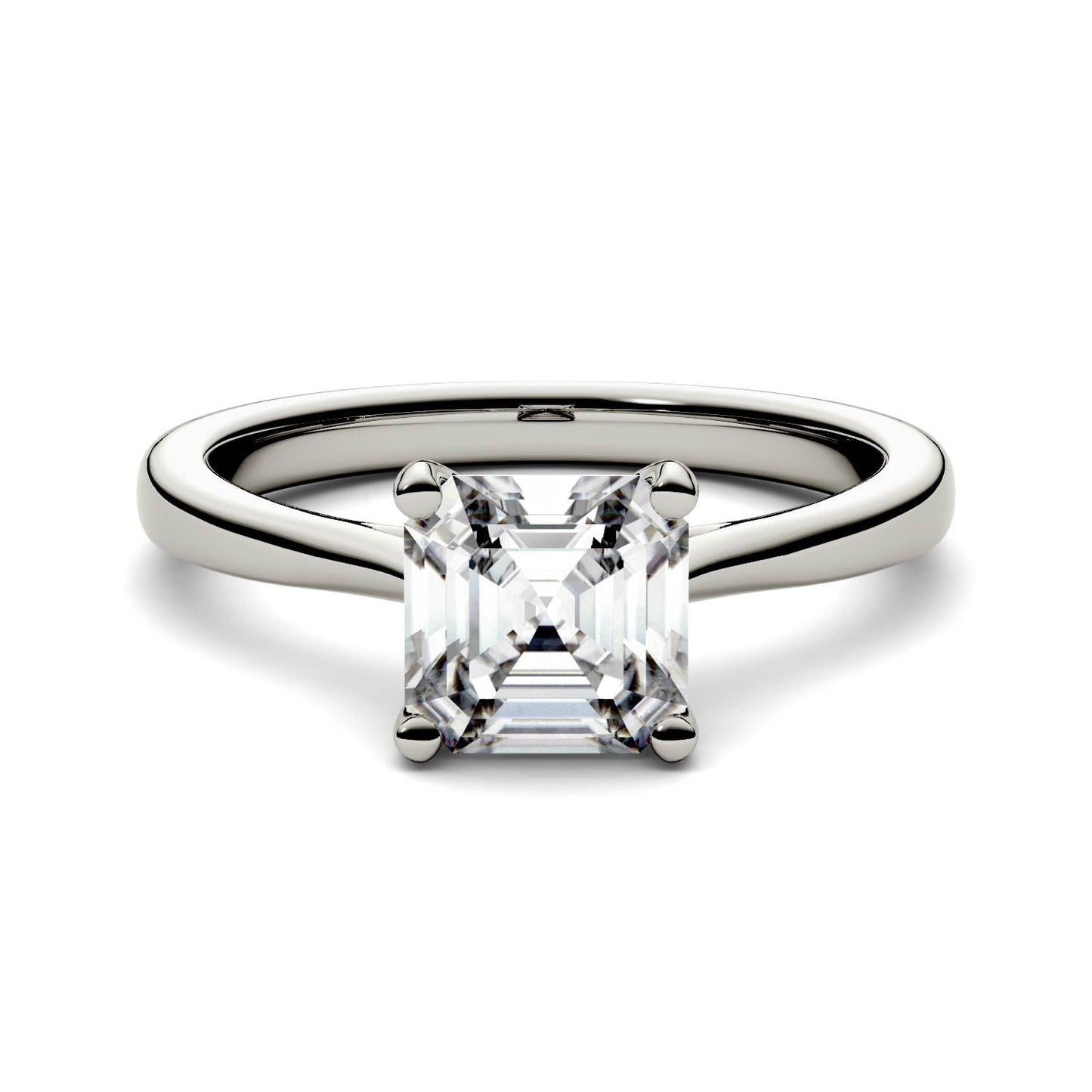 1.30 CTW Moissanite Four Prong Asscher Engagement Ring