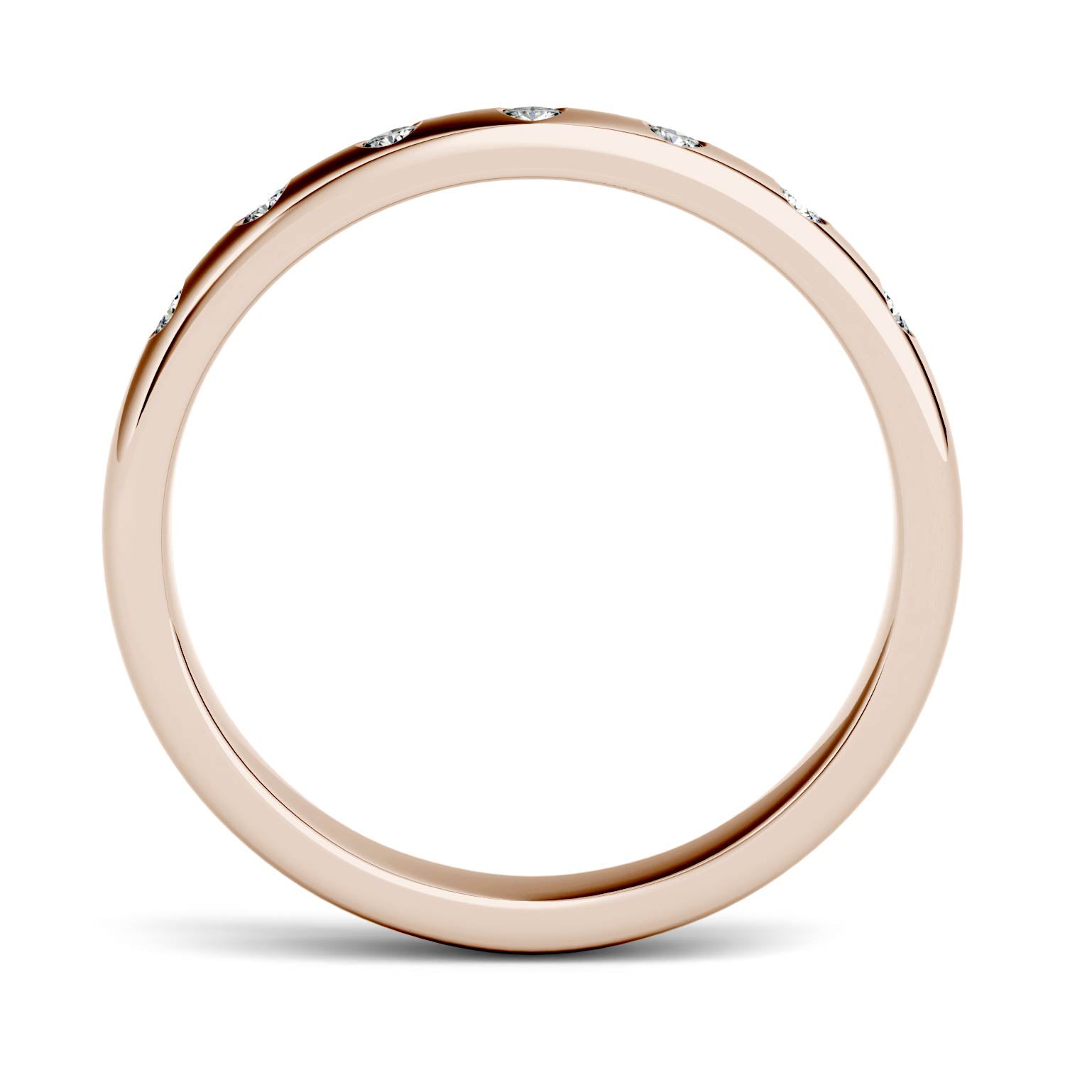 Moissanite Rose Gold Bezel Round Band