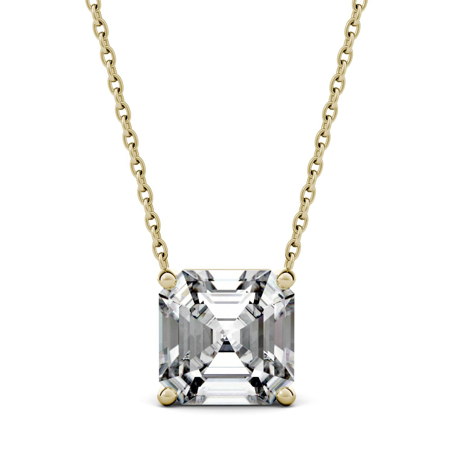 2.21 CTW DEW Asscher Moissanite Solitaire Pendant