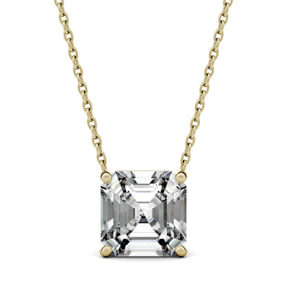 2.21 CTW DEW Asscher Moissanite Solitaire Pendant