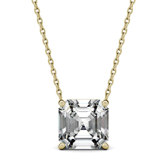 2.21 CTW DEW Asscher Moissanite Solitaire Pendant