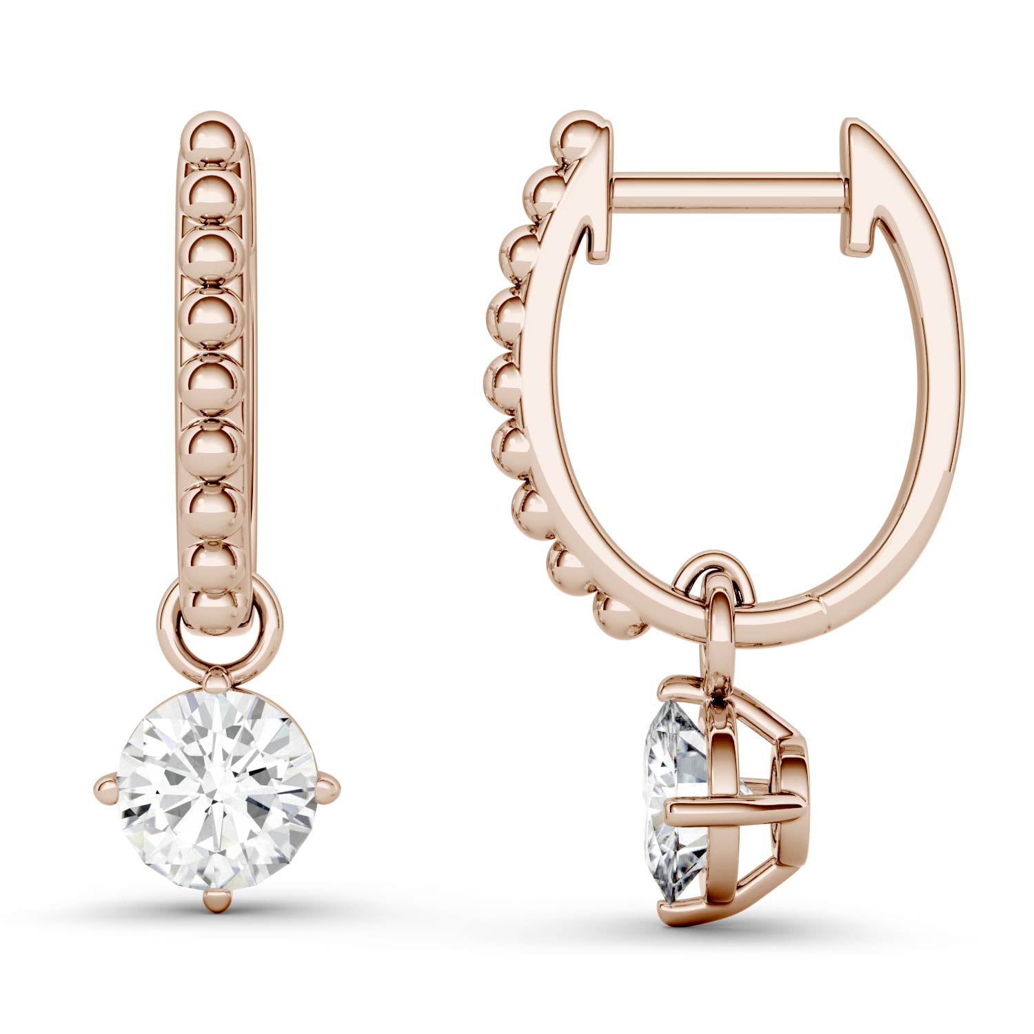 1.00 CTW Moissanite Rose Gold Earrings