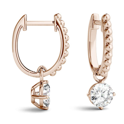 1.00 CTW Moissanite Rose Gold Earrings