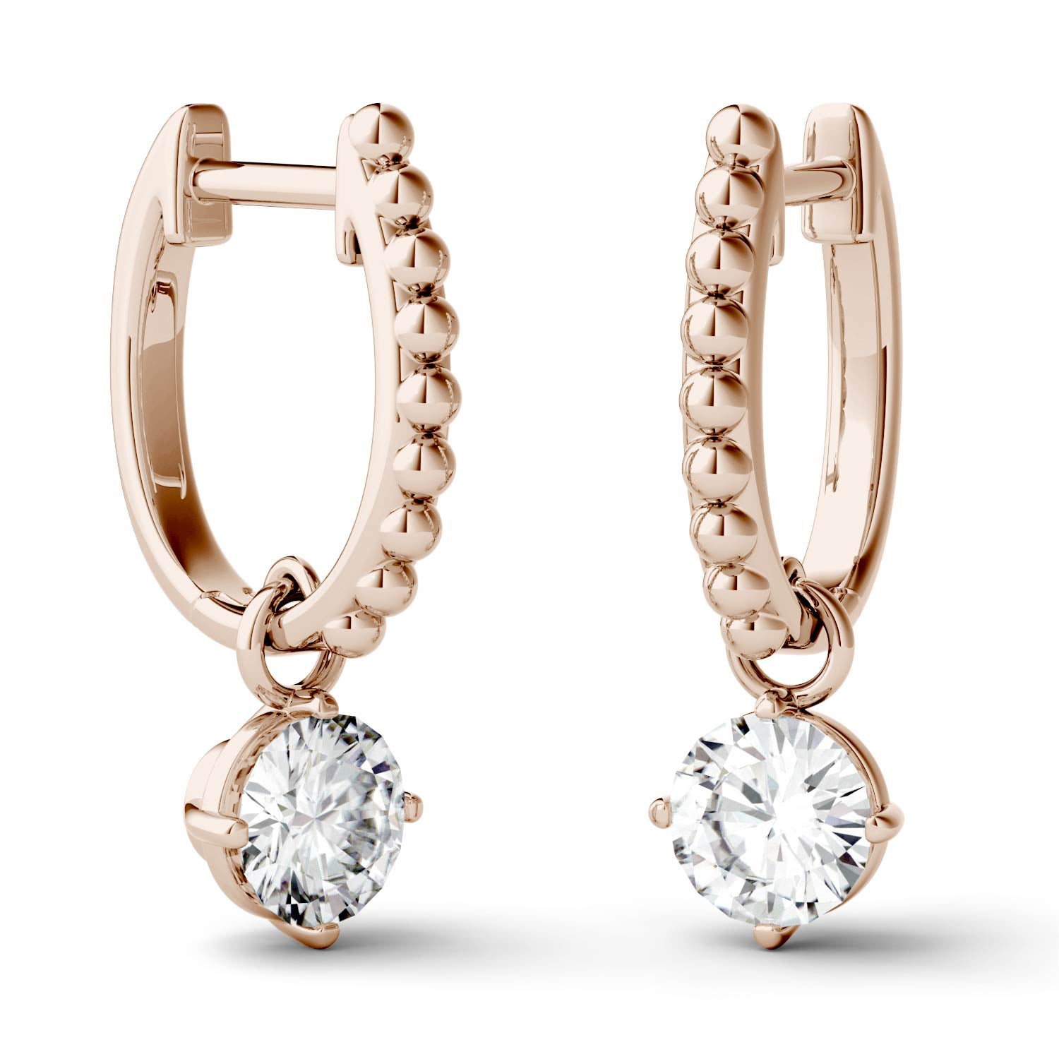 1.00 CTW Moissanite Rose Gold Earrings