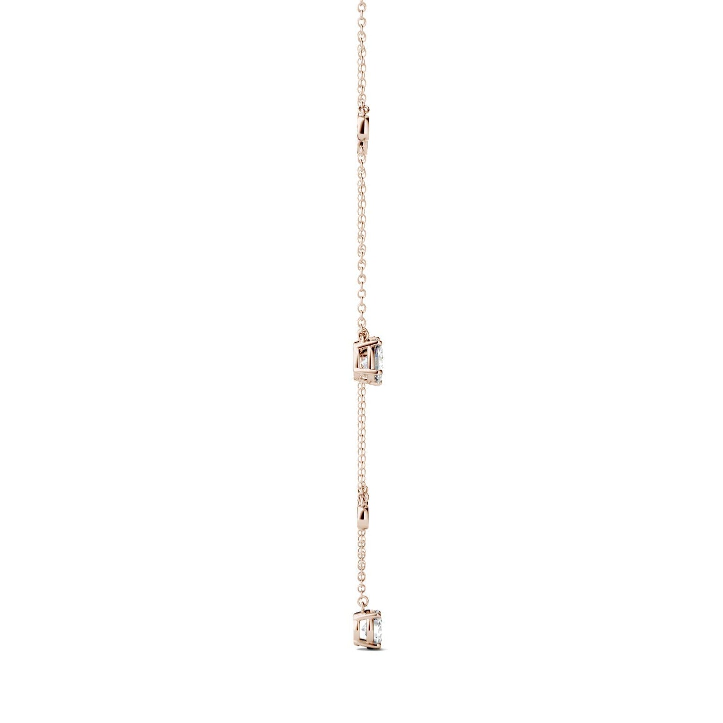 Moissanite Rose Gold Station Necklace