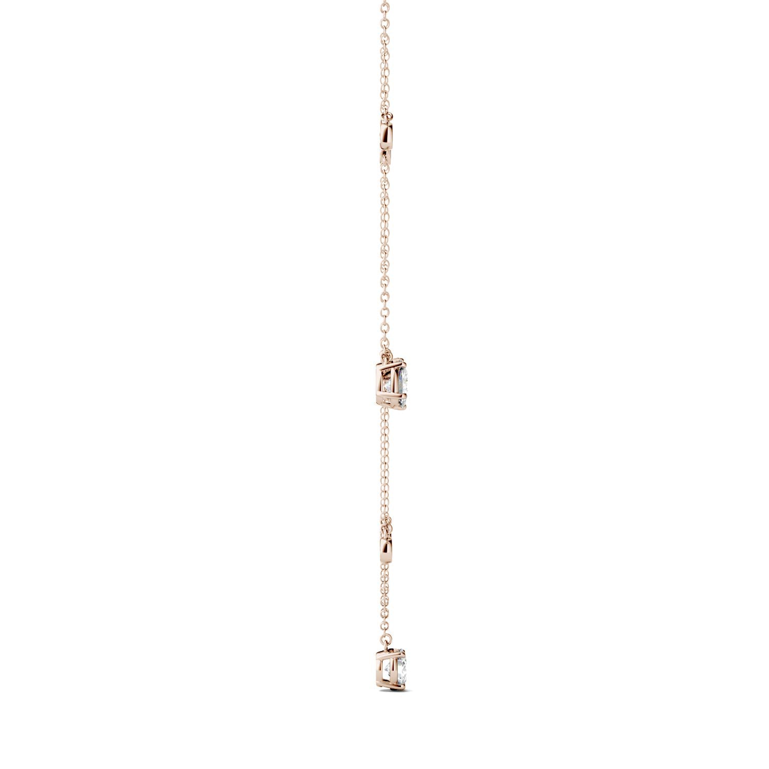 1.08 CTW Moissanite Station Necklace 14K Rose Gold