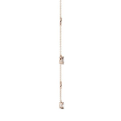 1.08 CTW Moissanite Station Necklace 14K Rose Gold