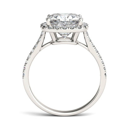 Moissanite Sterling Silver Cushion Solitaire Ring