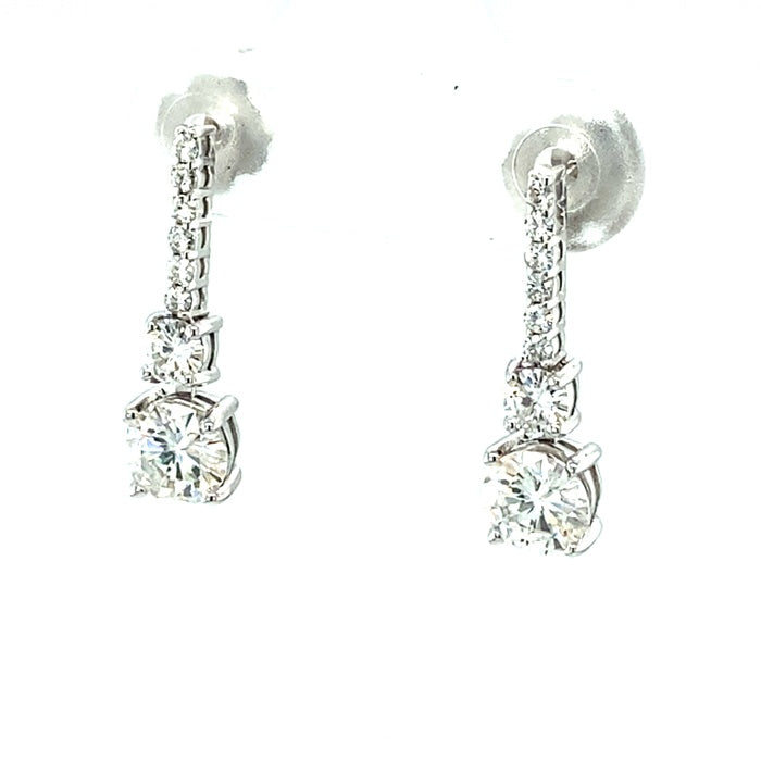 1.32 CTW Moissanite Drop Earrings