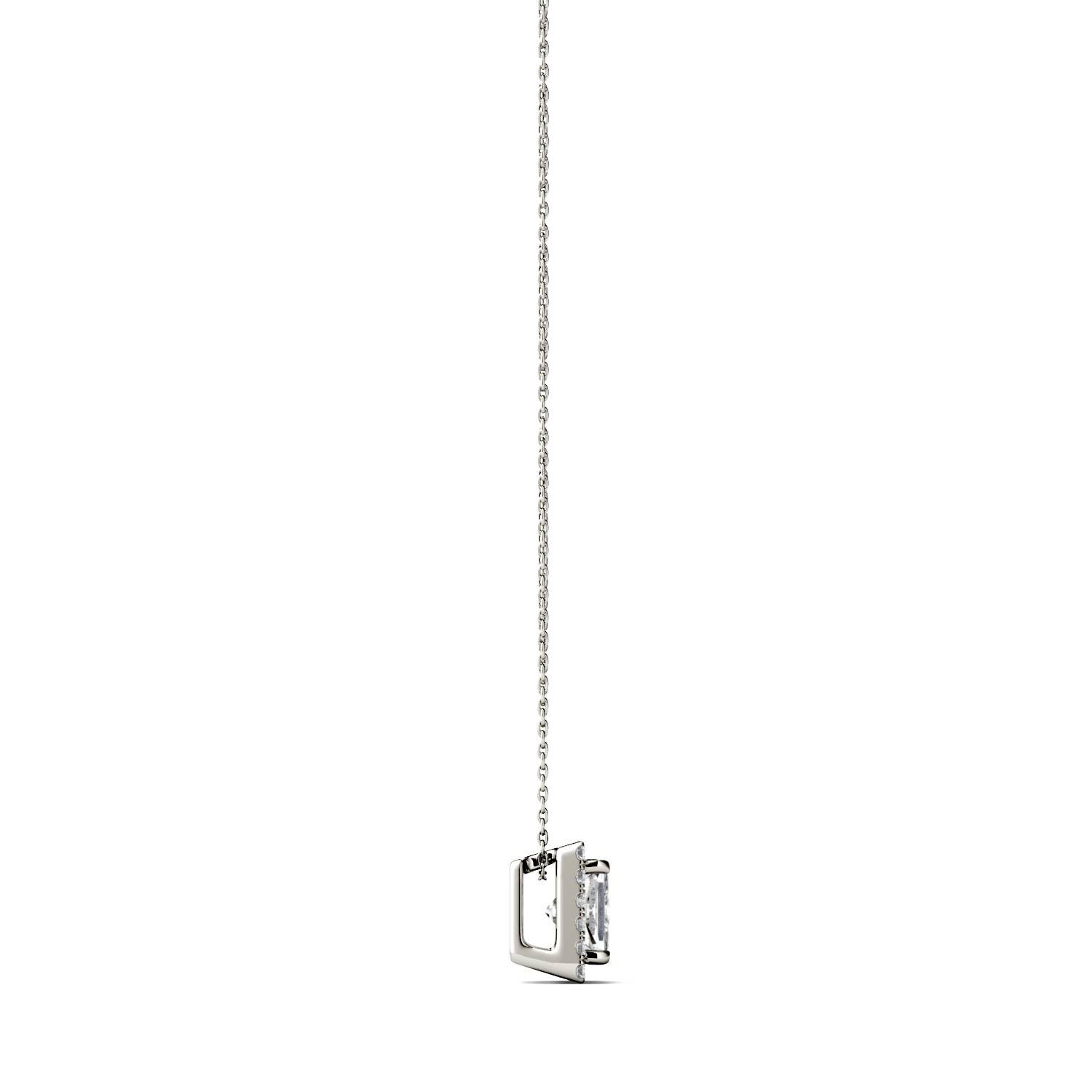 1.90 CTW Moissanite Square Halo Pendant