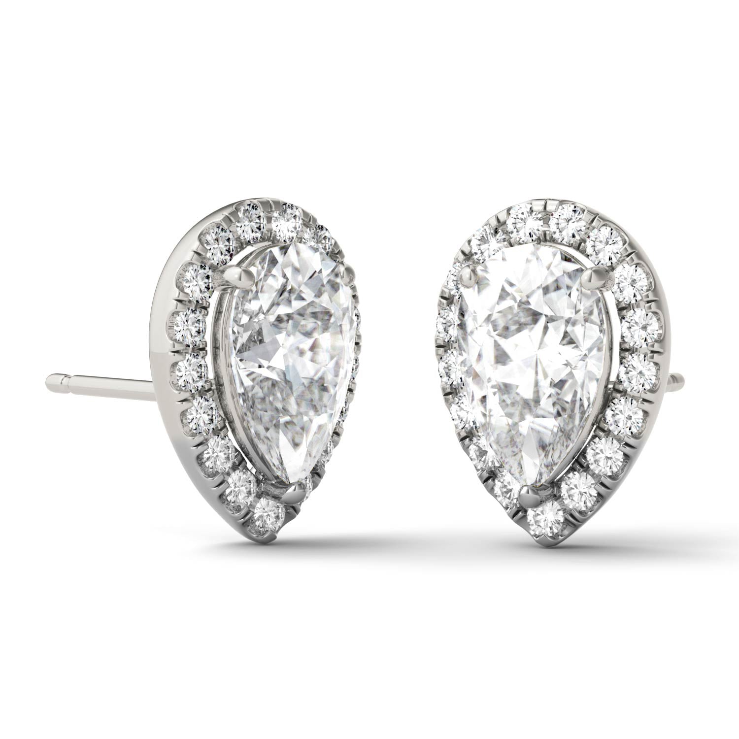 2.22 CTW Moissanite Halo Stud Earrings