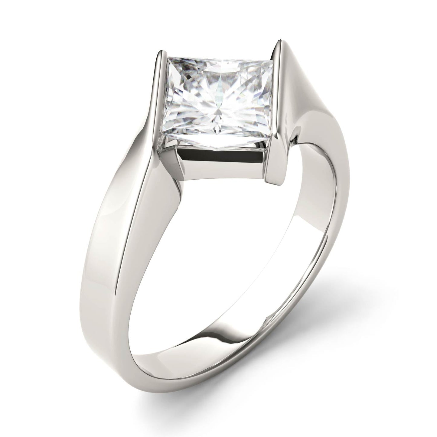 1.70 CTW Square Moissanite White Gold Engagement Ring