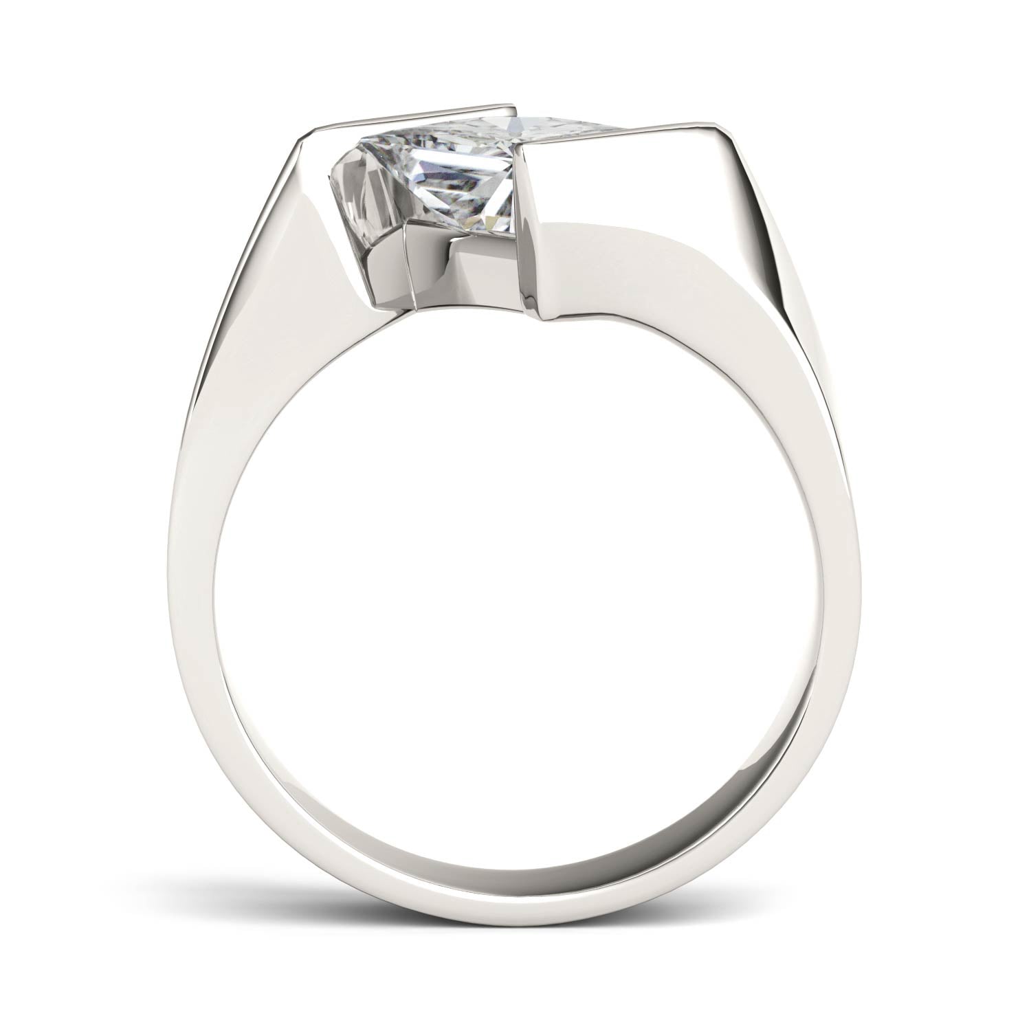 1.70 CTW Square Moissanite White Gold Engagement Ring