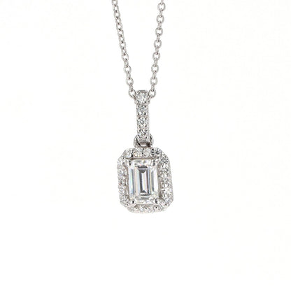 0.76 CTW Moissanite Halo Necklace