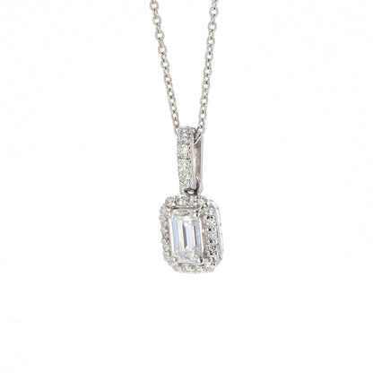 0.76 CTW Moissanite Halo Necklace