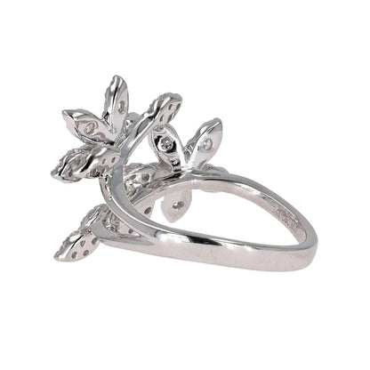 0.78 CTW Moissanite Flower Ring 14K White Gold