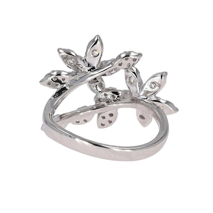 0.78 CTW Moissanite Flower Ring 14K White Gold