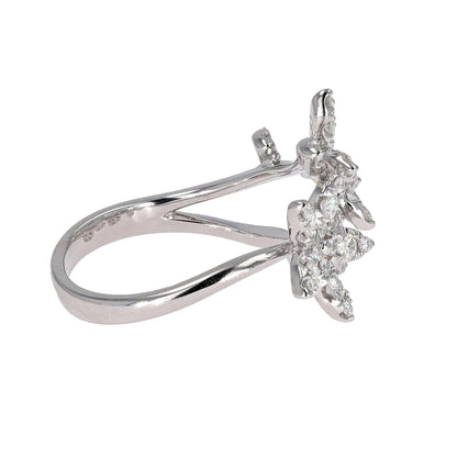 0.78 CTW Moissanite Flower Ring 14K White Gold