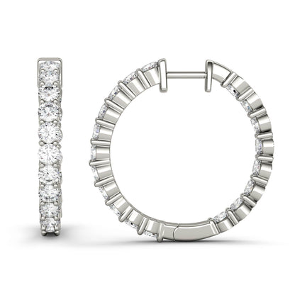 2.28 CTW Moissanite Hoop Earrings