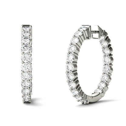 2.28 CTW Moissanite Hoop Earrings