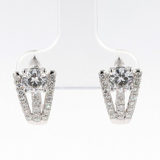 1.38 CTW Moissanite Hoop Earrings