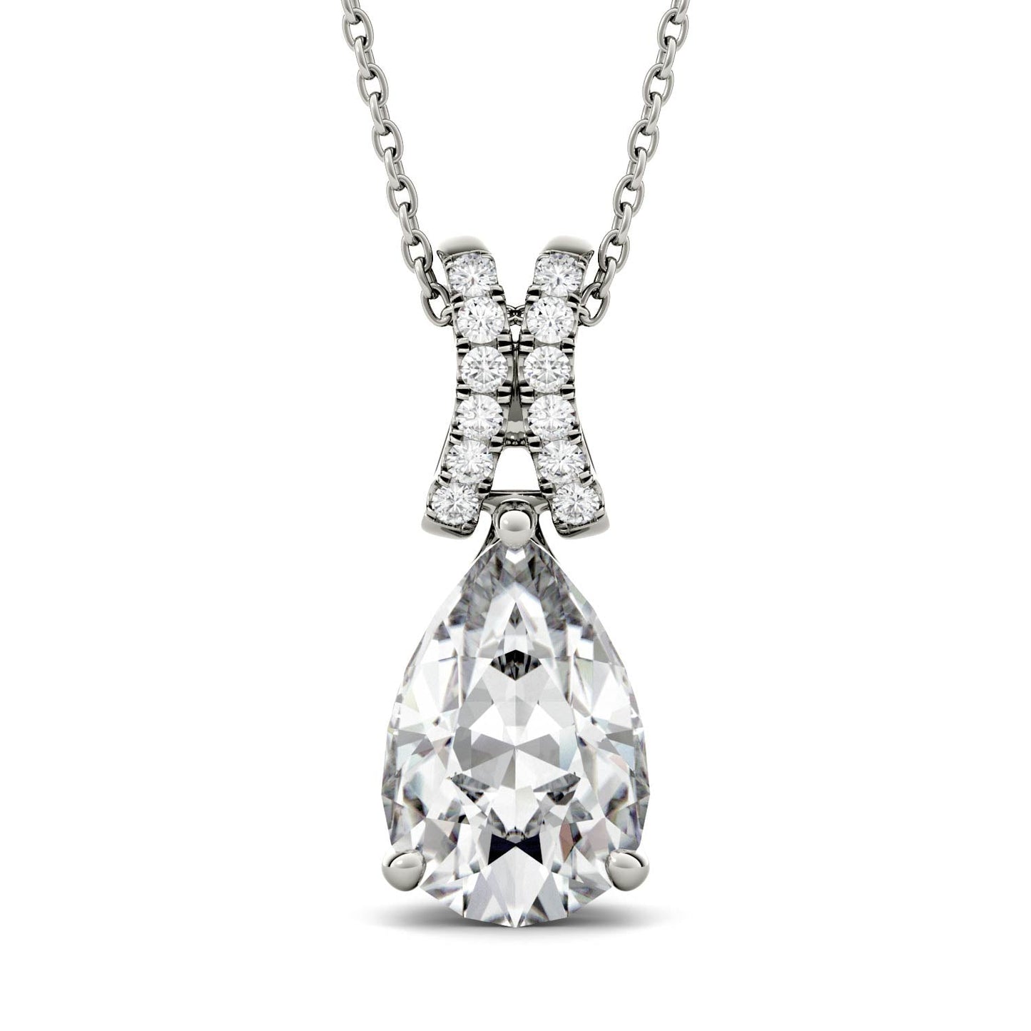 1.62 CTW Moissanite Teardrop Pendant